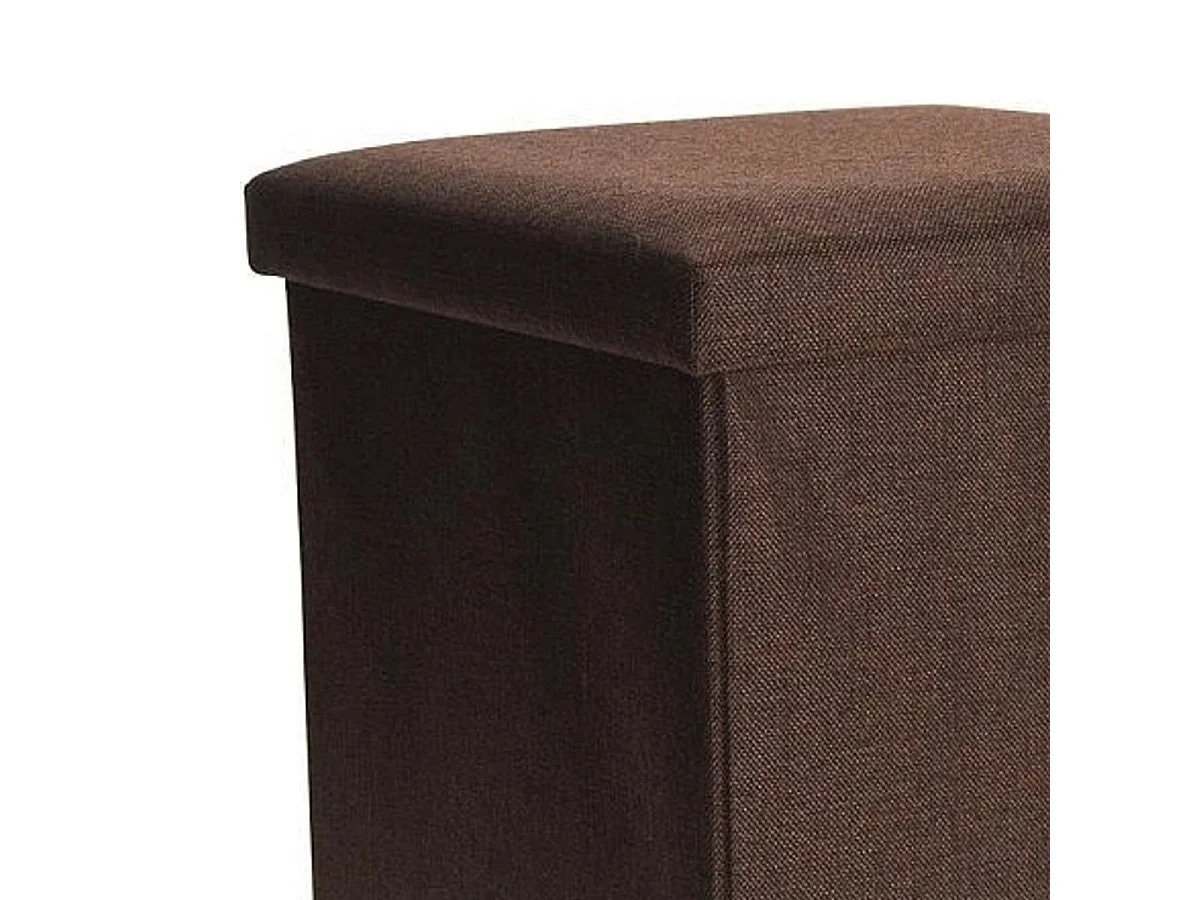 Puff con tapa tapizado acolchado marrón 38x38 cm