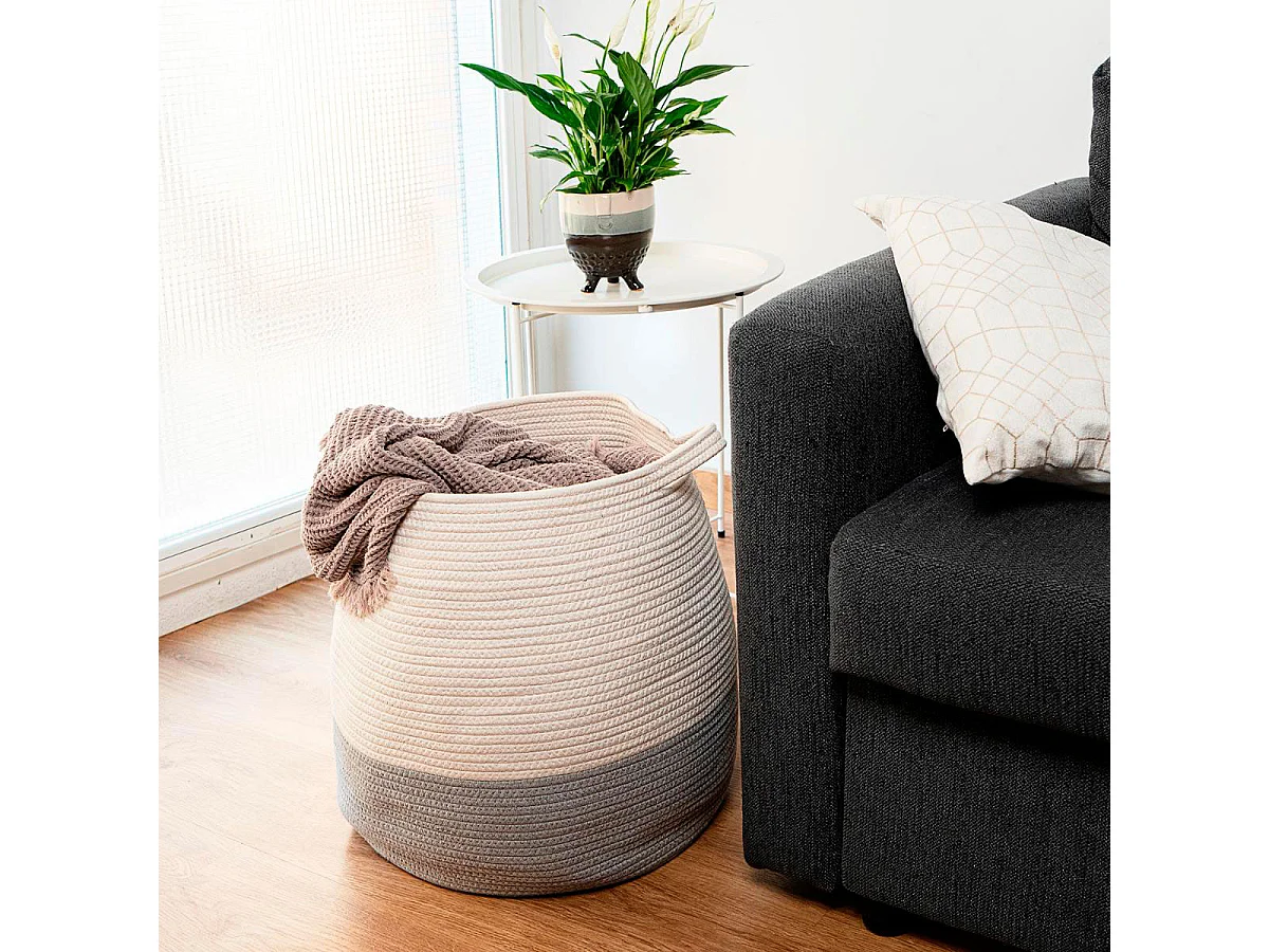 Cesta multiusos MOA Vinthera blanco/gris Ø40x45 cm