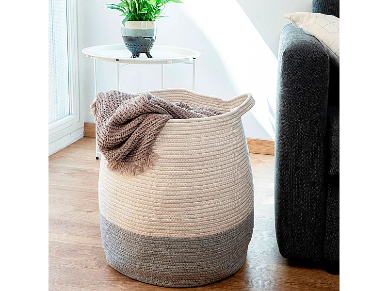 Cesta multiusos MOA Vinthera blanco/gris Ø40x45 cm