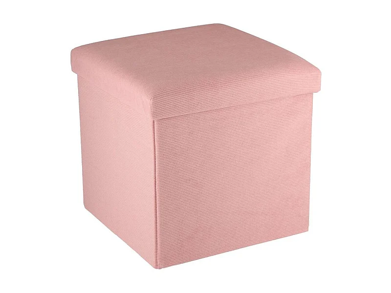 Puff de almacenaje con tapa rosa 38x38 cm