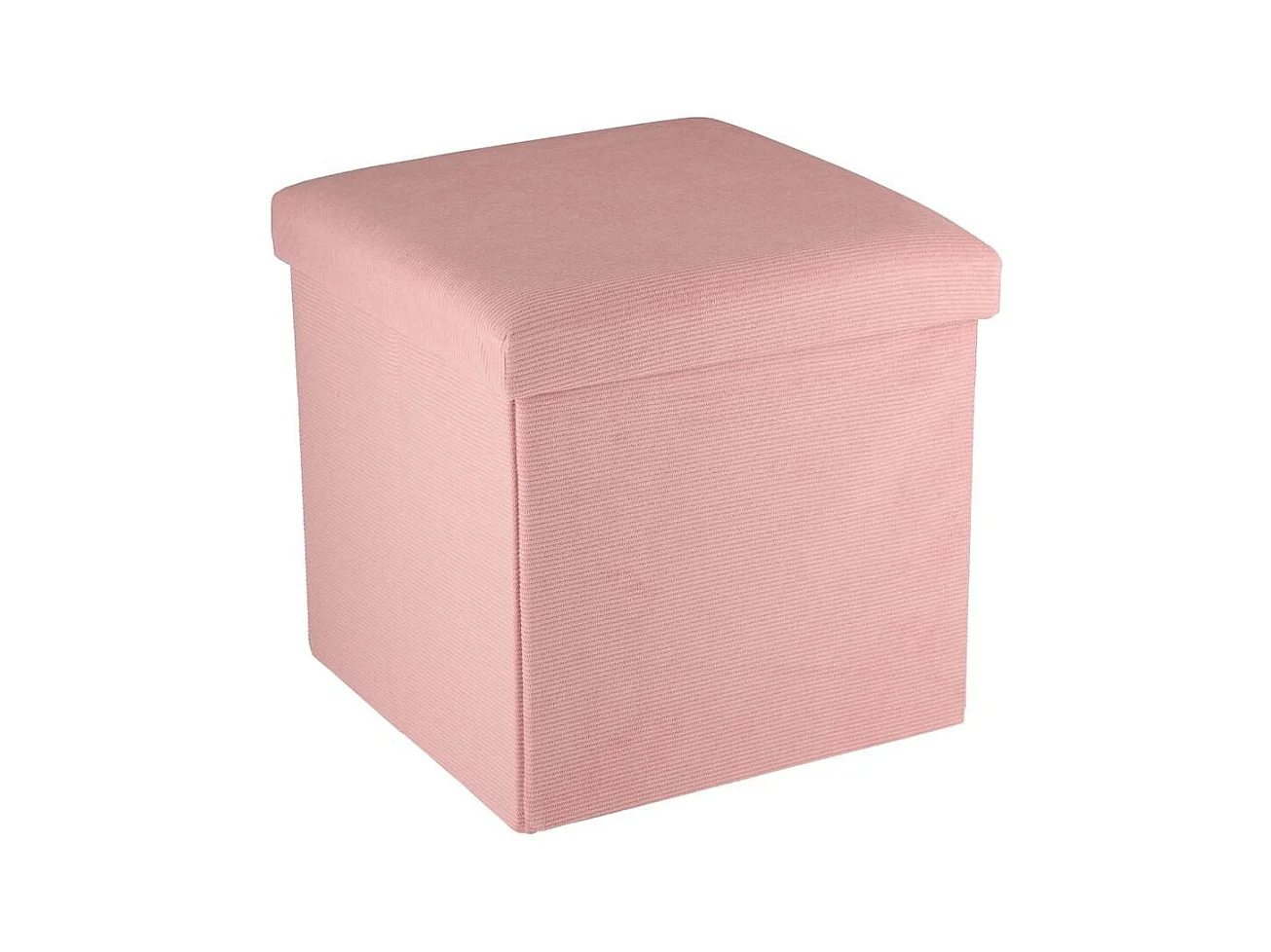 Puff de almacenaje con tapa rosa 38x38 cm