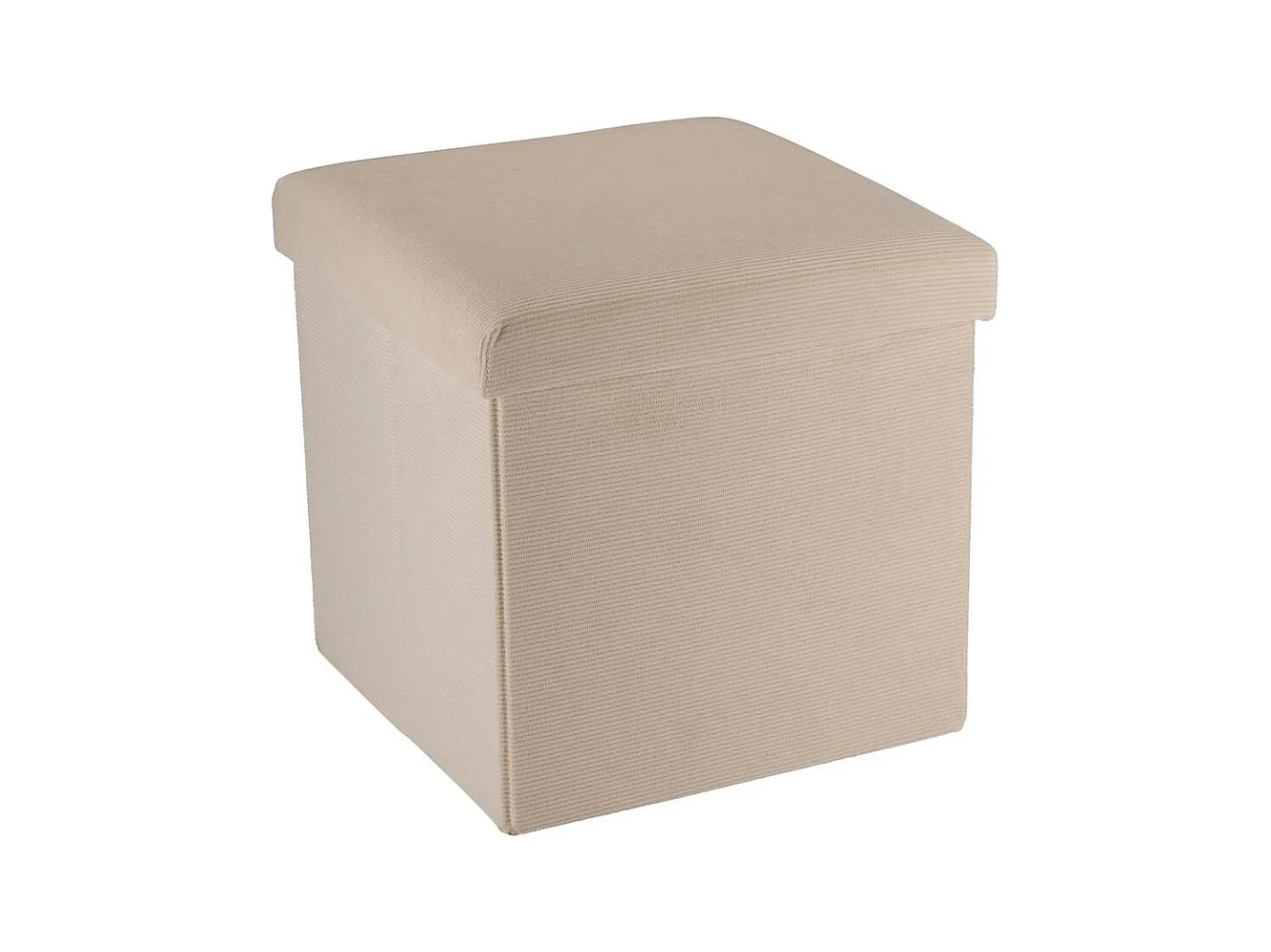Puff de almacenaje con tapa beige 38x38 cm