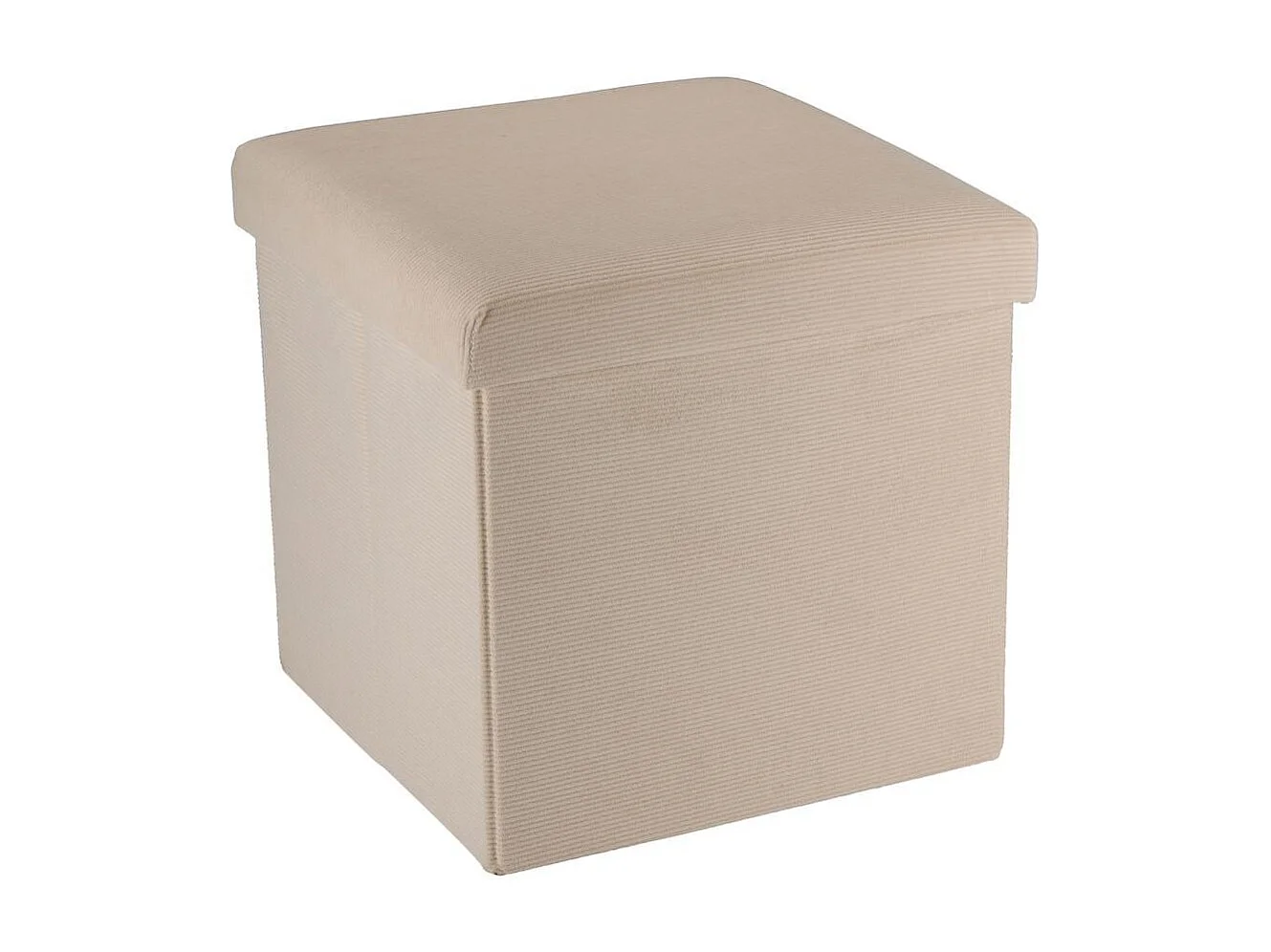 Puff de almacenaje con tapa beige 38x38 cm