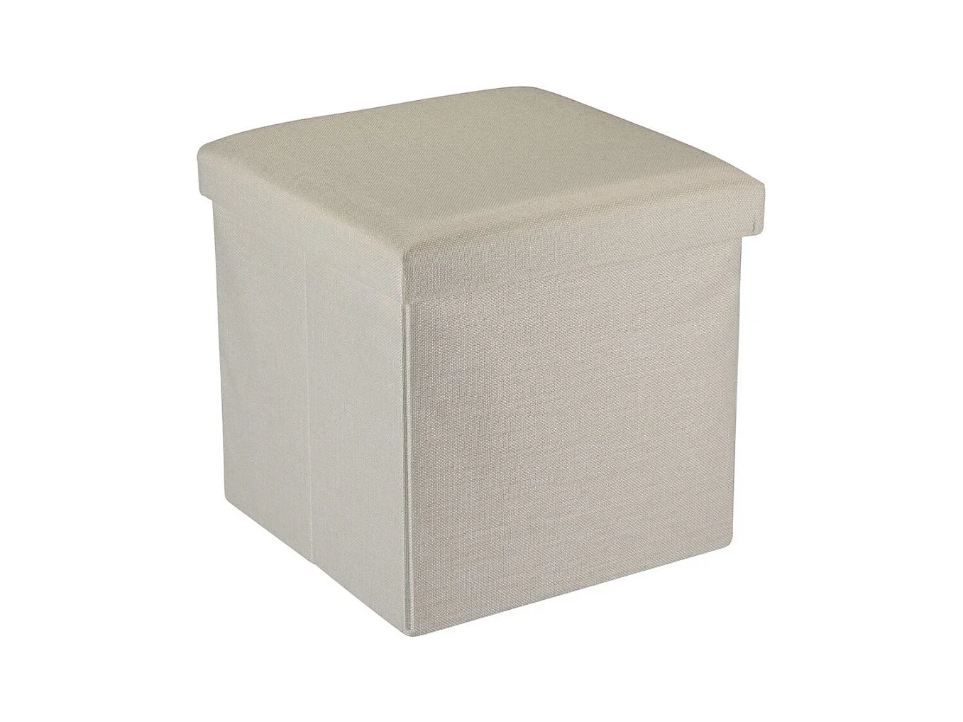 Puff de almacenaje con tapa beige 37,5x37,5x36 cm