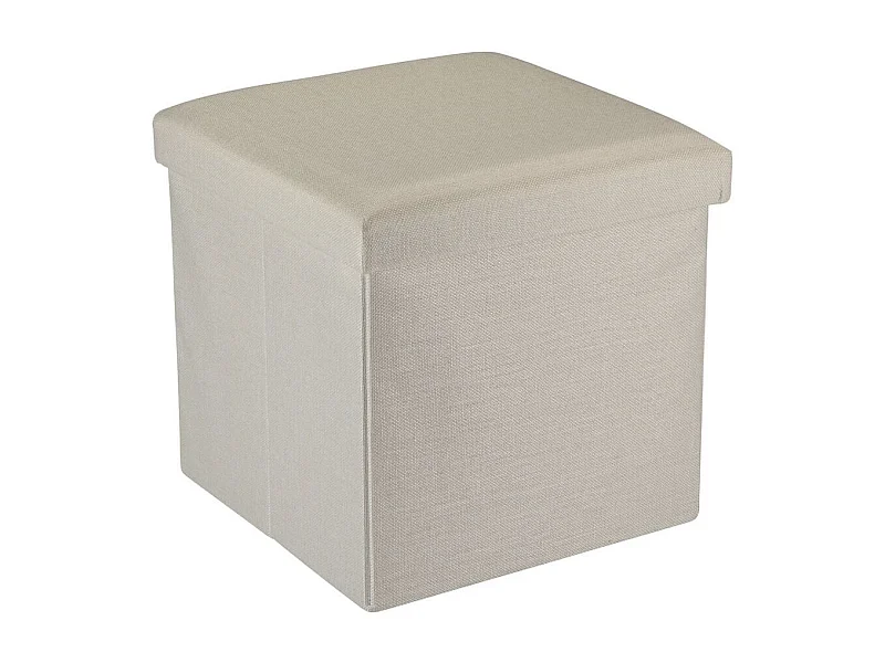 Puff de almacenaje con tapa beige 37,5x37,5x36 cm