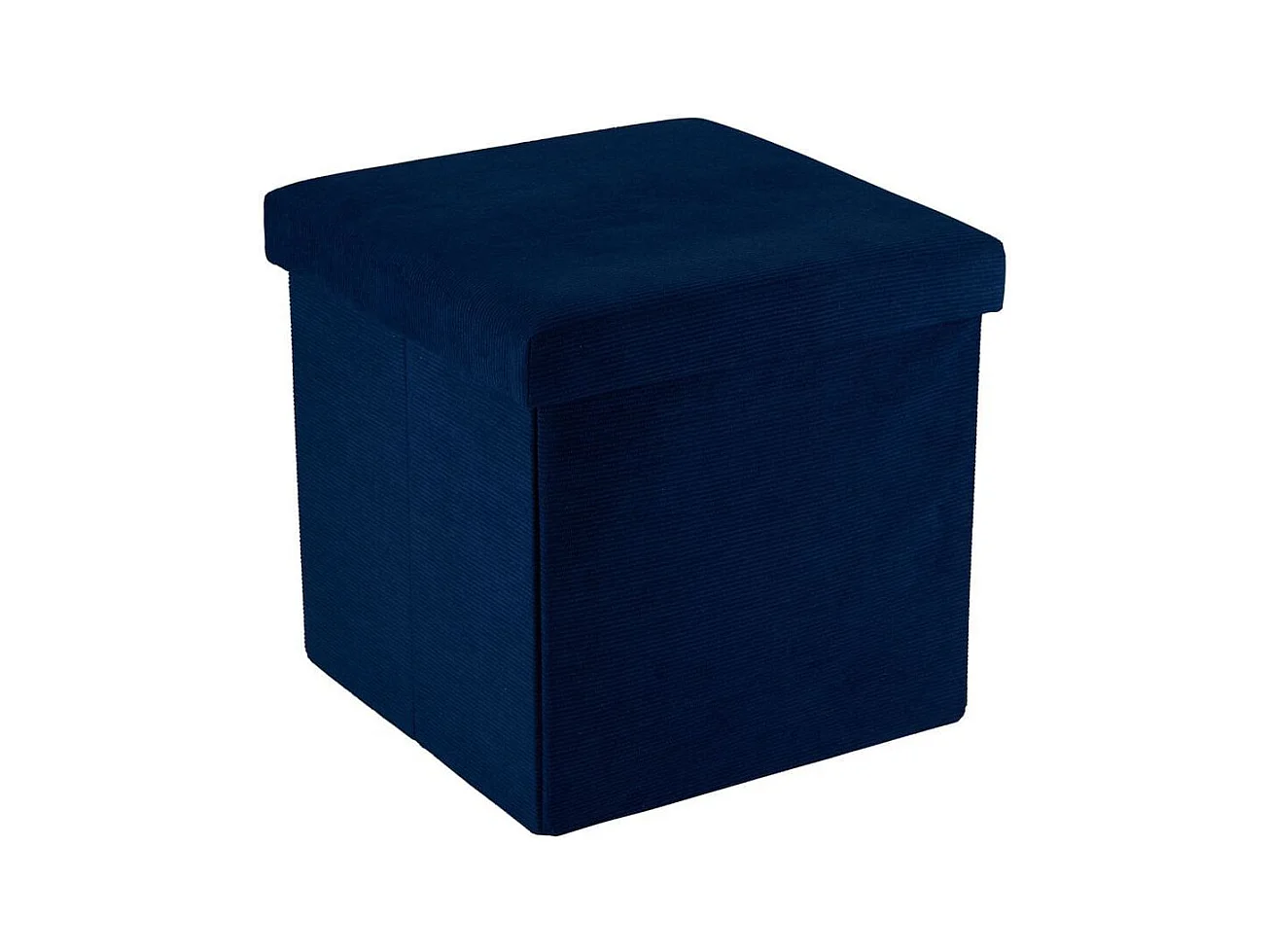 Puff de almacenaje con tapa azul oscuro 38x38 cm