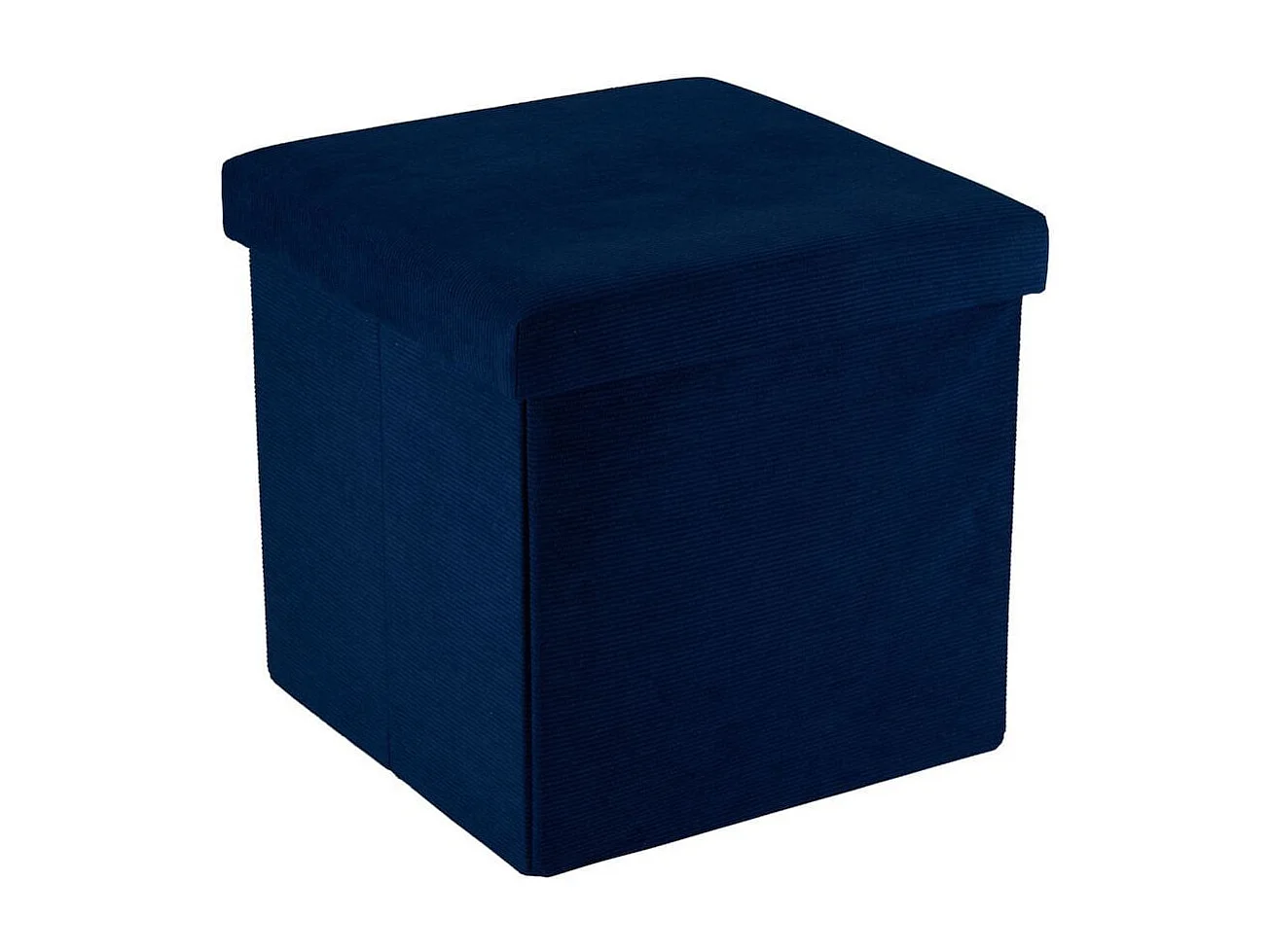 Puff de almacenaje con tapa azul oscuro 38x38 cm