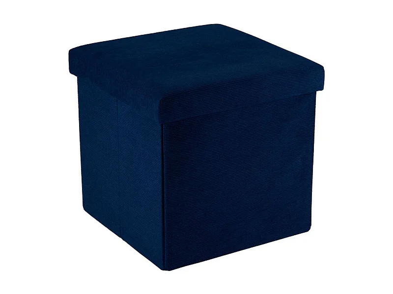 Puff de almacenaje con tapa azul oscuro 38x38 cm