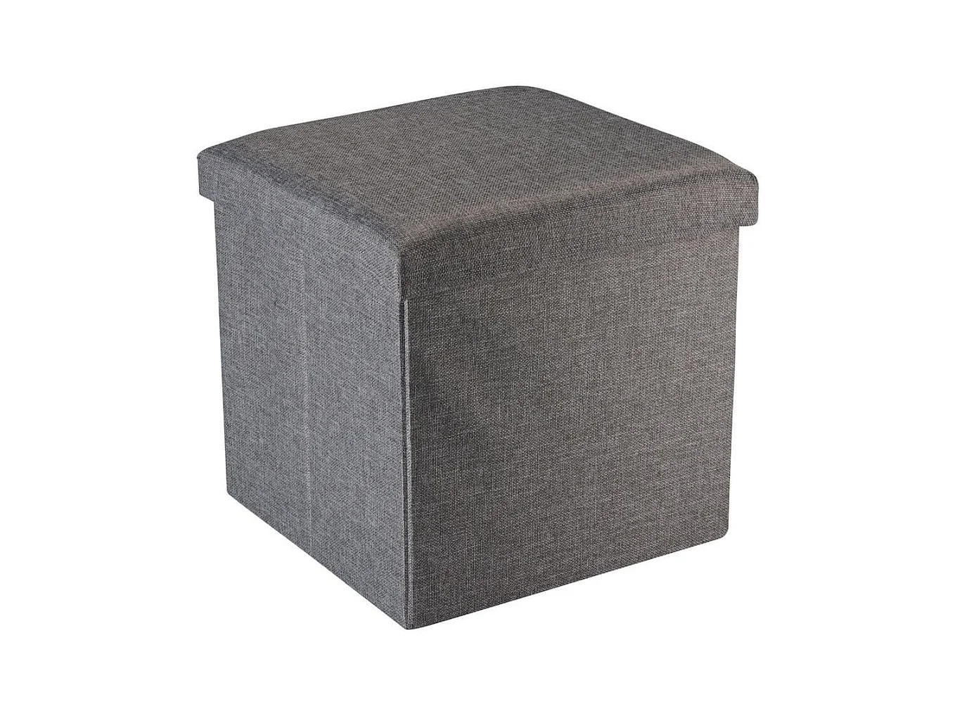 Puff de almacenaje con tapa gris 37,5x37,5x36 cm