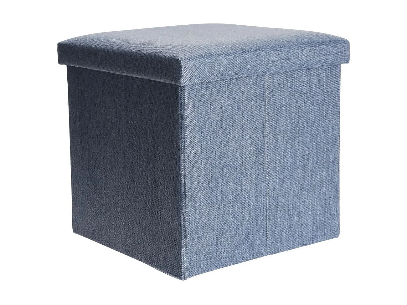 Puff con tapa tapizado acolchado azul 38x38 cm
