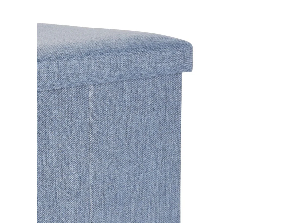 Puff con tapa tapizado acolchado azul 38x38 cm