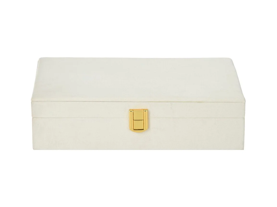 Joyero 7 compartimentos con tapa blanco/natural 7x19x28 cm