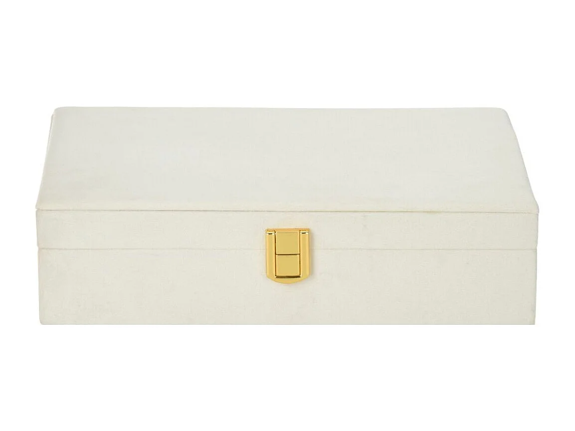 Joyero 7 compartimentos con tapa blanco/natural 7x19x28 cm