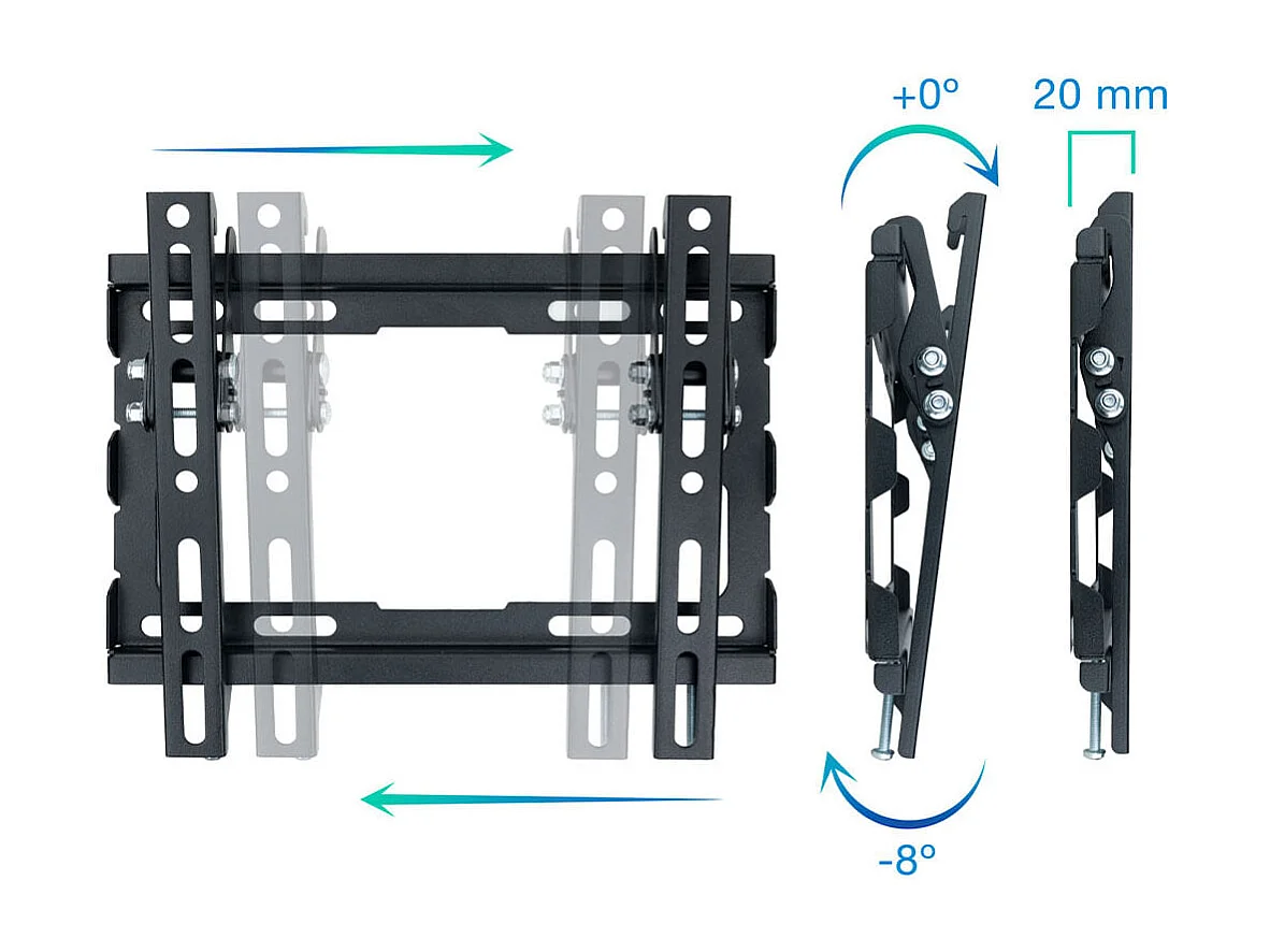 Soporte de TV TooQ LP1044T-B 23''-43'' inclinable negro