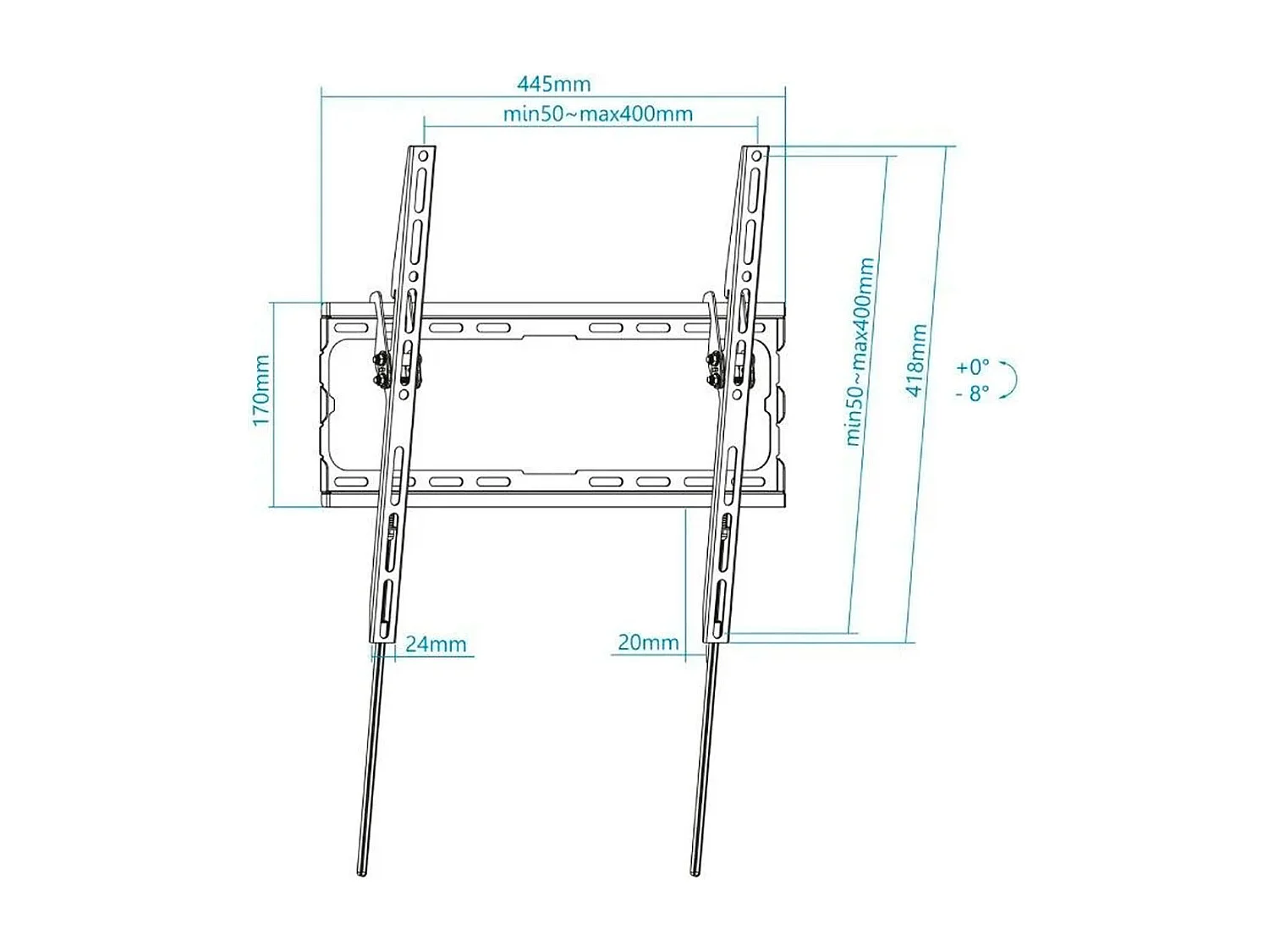 Soporte de TV fijo TooQ LP1071T-B 32''-70'' inclinable negro