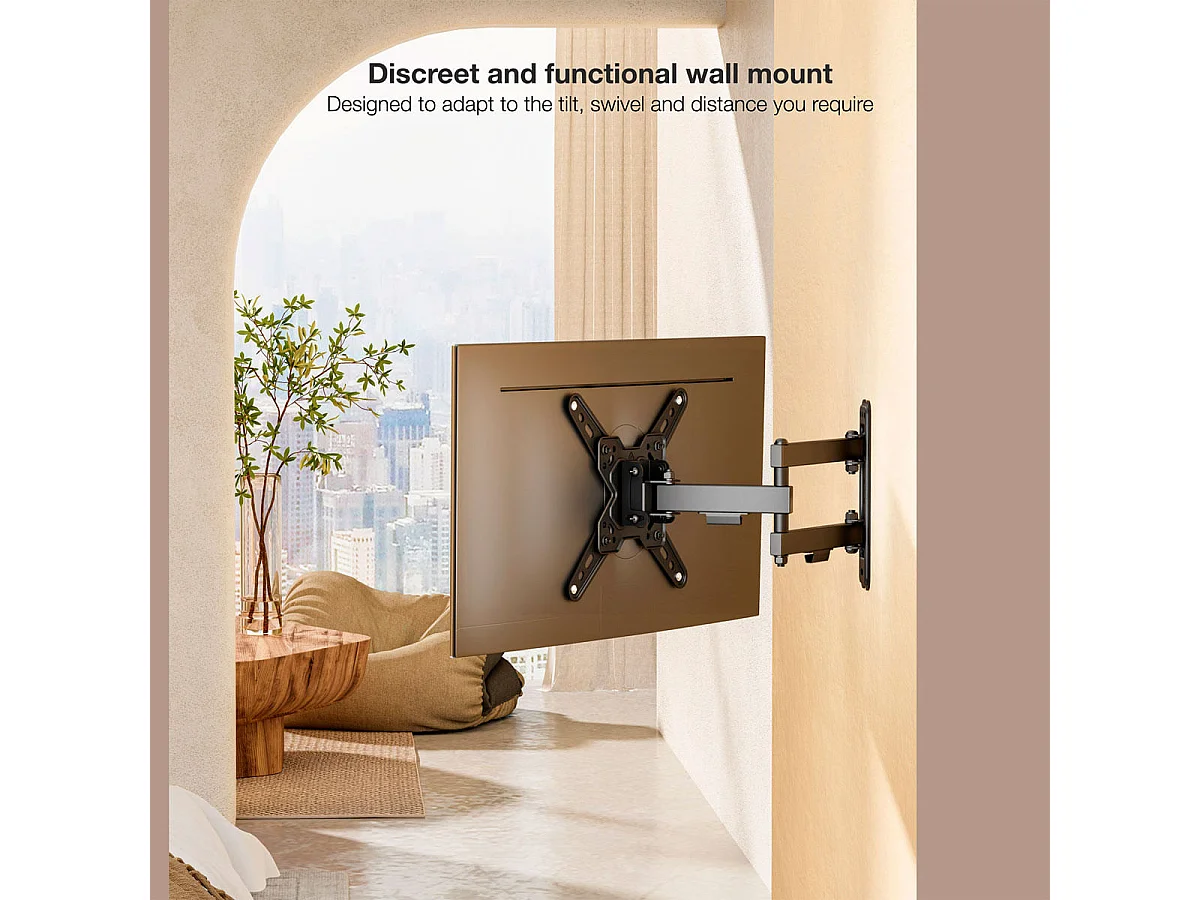 Soporte de TV TooQ LP1345TN-B 13"-43" inclinable y pivotable negro