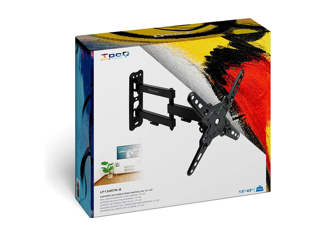 Soporte de TV TooQ LP1345TN-B 13"-43" inclinable y pivotable negro