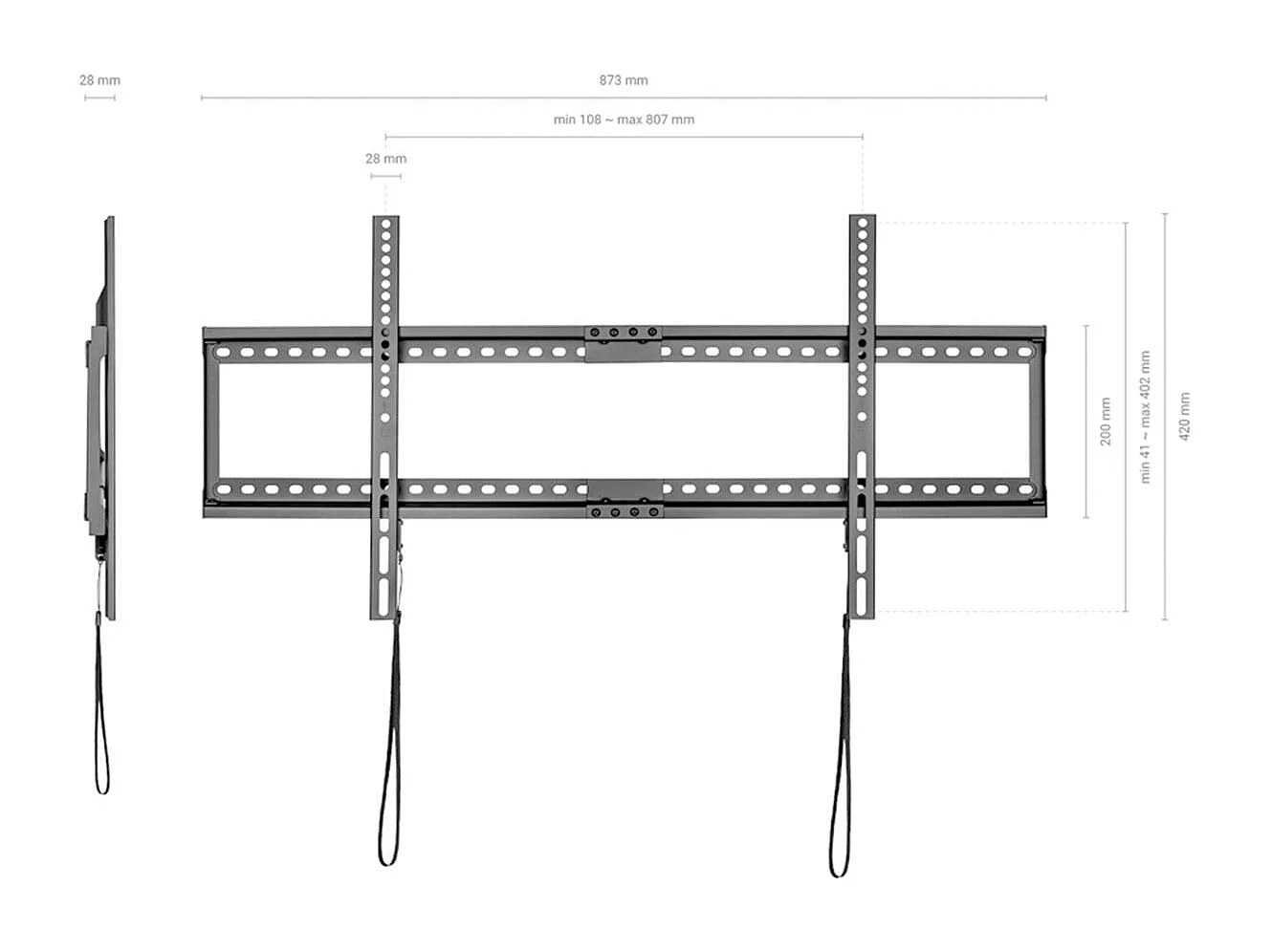 Soporte de TV Aisens WT90F-119 37''-90'' fijo negro