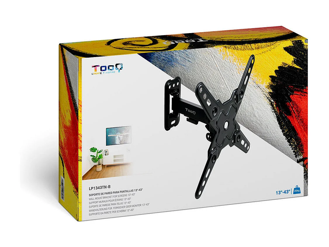 Soporte de TV TooQ LP1343TN-B  13"-43" inclinable y pivotable negro