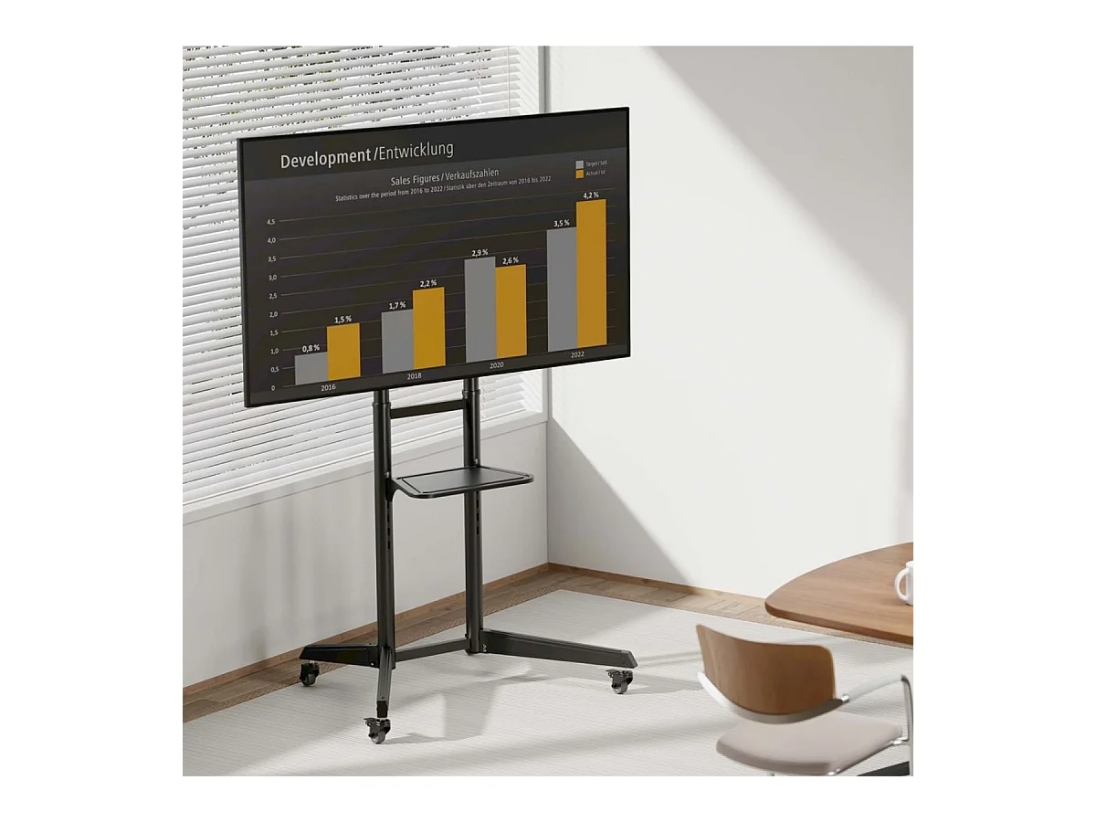 Soporte de TV de suelo Aisens FT70TE-211 37''-70'' con ruedas + bandeja negro 166,5 cm