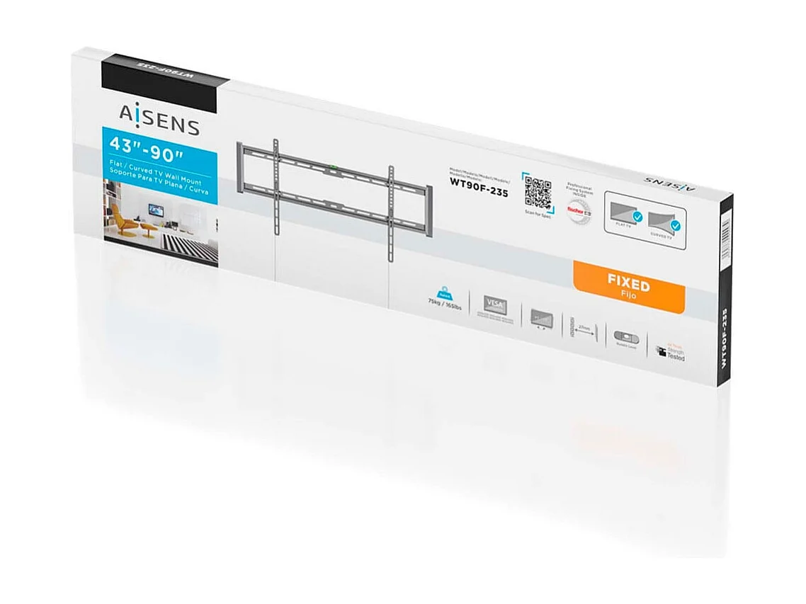 Soporte de TV fijo Aisens WT90F-235 43''-90'' compatible con monitores negro