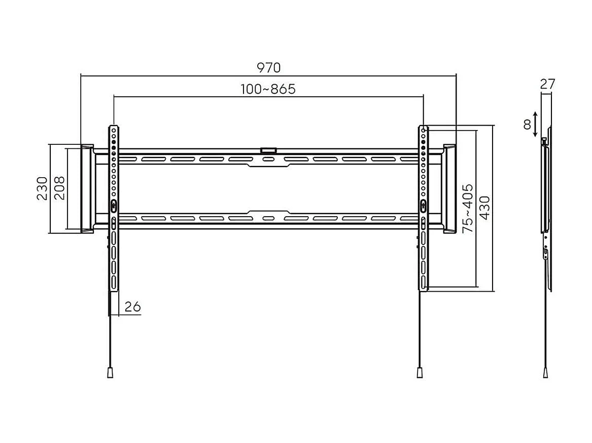 Soporte de TV fijo Aisens WT90F-235 43''-90'' compatible con monitores negro