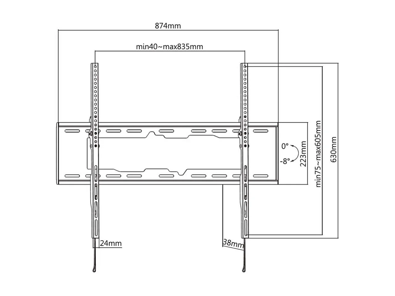 Soporte de TV Eco Aisens inclinable 55''-90'' negro
