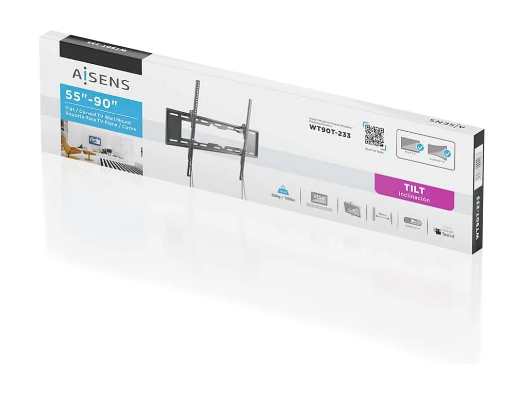 Soporte de TV Eco Aisens inclinable 55''-90'' negro