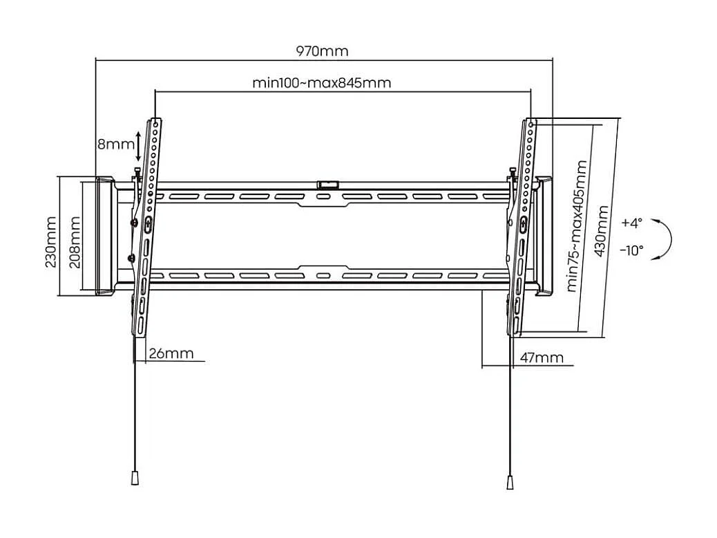 Soporte de TV Aisens Eco WT90T-237 75kg inclinable 43''-90'' negro