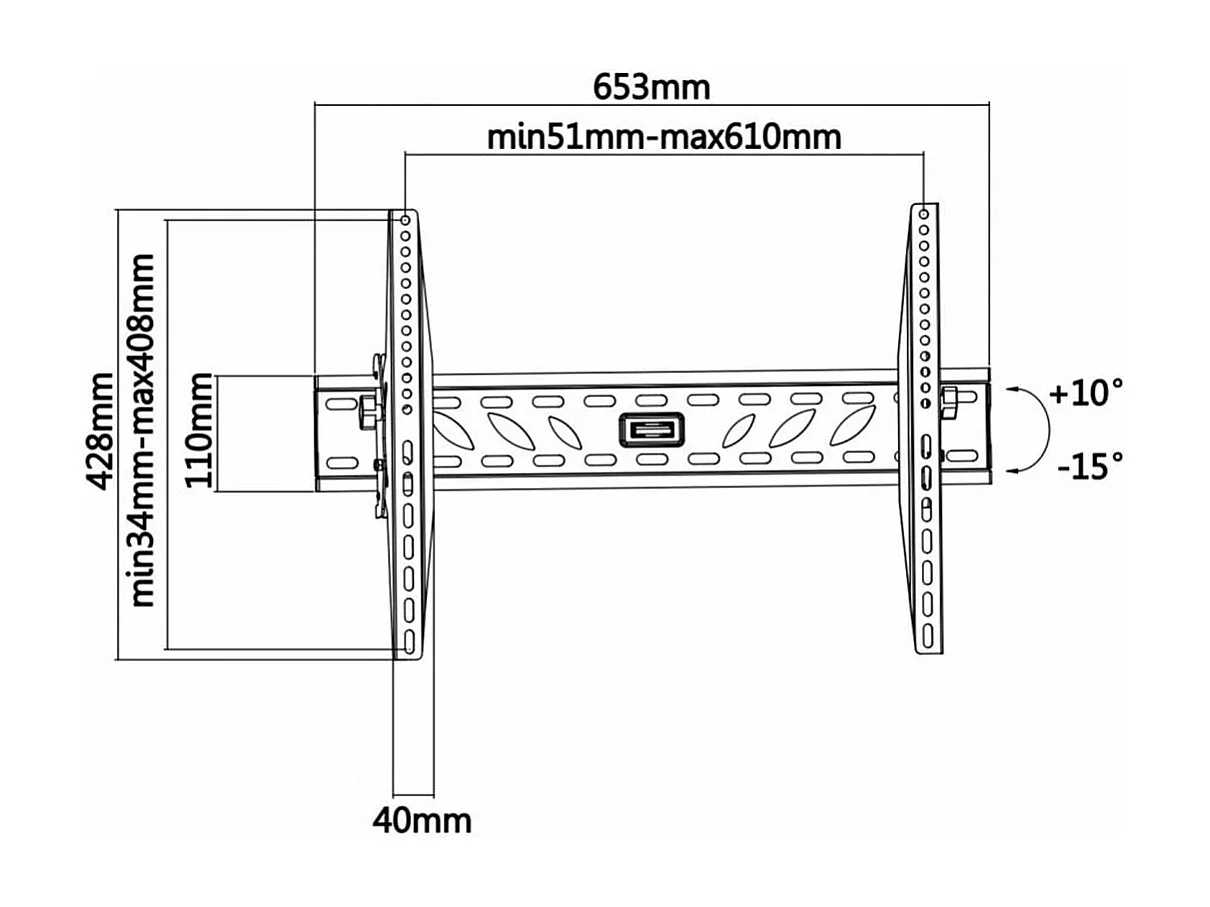 Soporte de TV Aisens WT70T-019 37''-70'' inclinable negro
