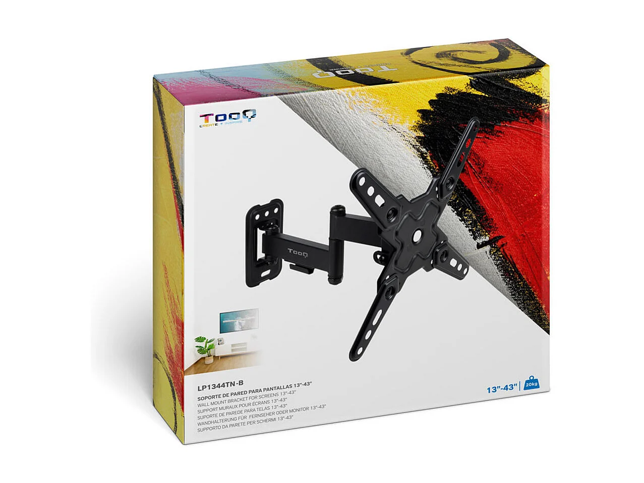 Soporte de TV TooQ LP1344TN-B 13"-43" inclinable y pivotable negro
