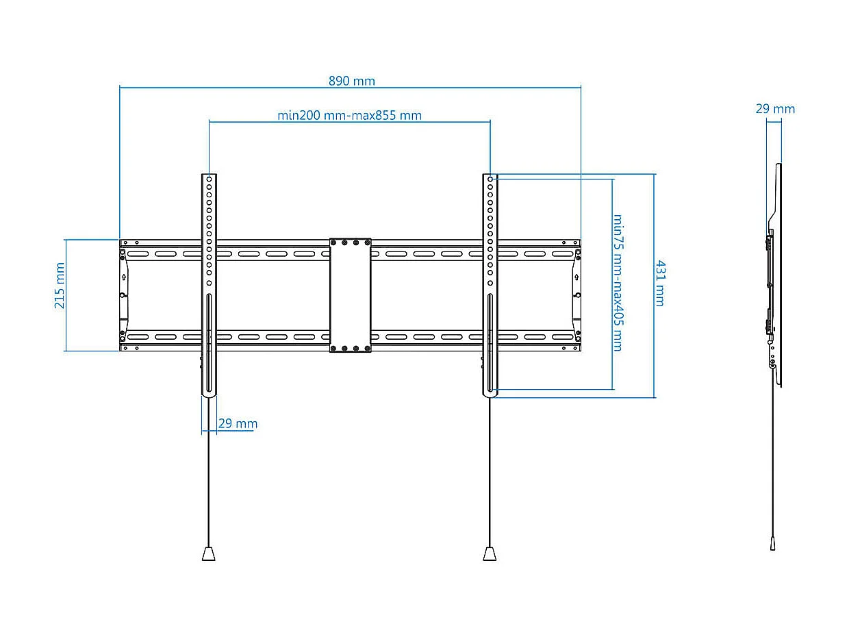 Soporte de TV fijo TooQ LP4390F-B 43''-90''con nivel de burbuja negro