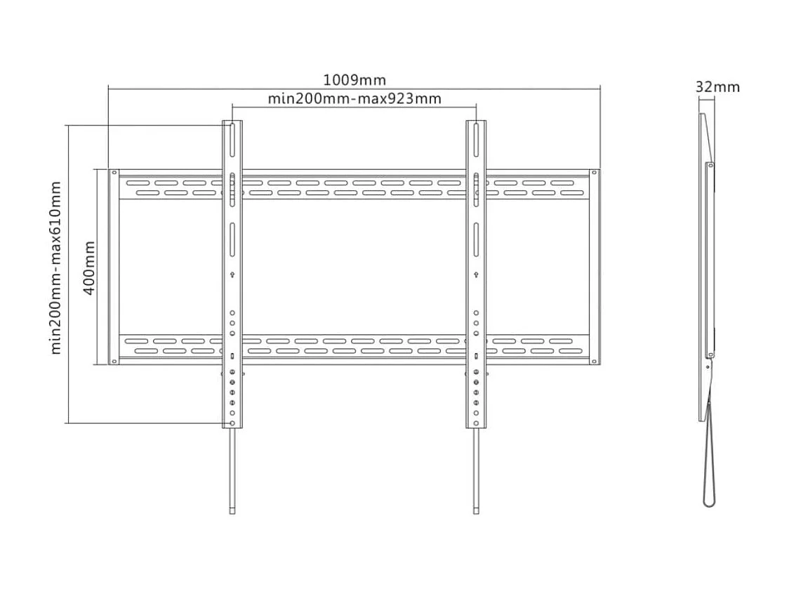 Soporte de TV Aisens WT100F-067 60''-100'' ultra Slim negro