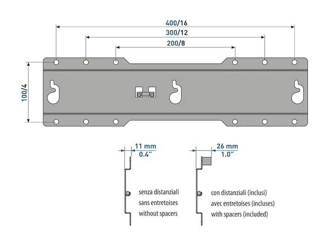 Soporte de TV fijo Meliconi ES400 para pantalla plana 40''-50'' negro