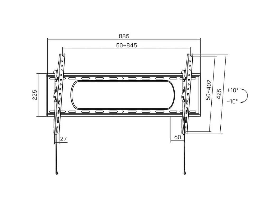 Soporte de TV Aisens Eco WT90T-241 75kg inclinable 43''-90'' negro