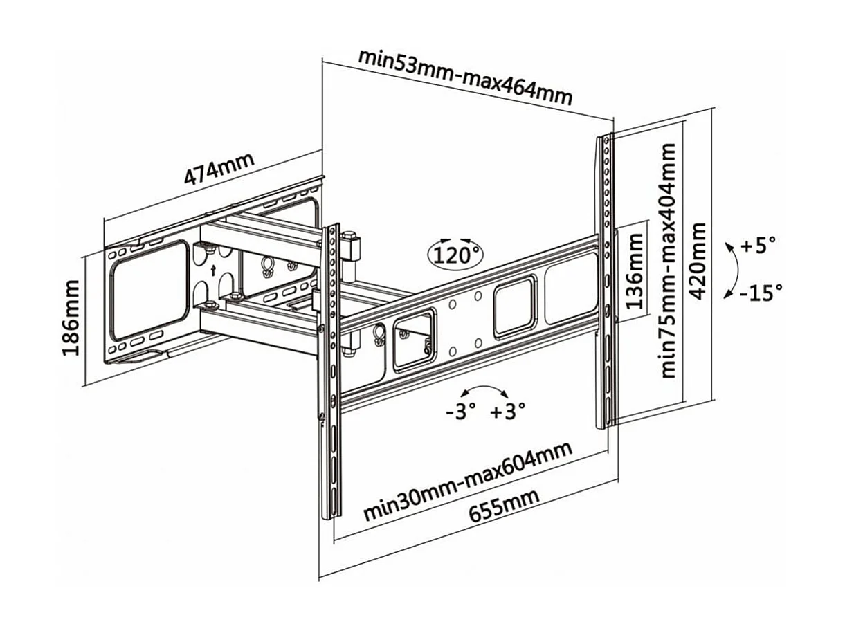 Soporte de TV Aisens WT70TSLE-023 37''-70'' inclinable y pivotable negro