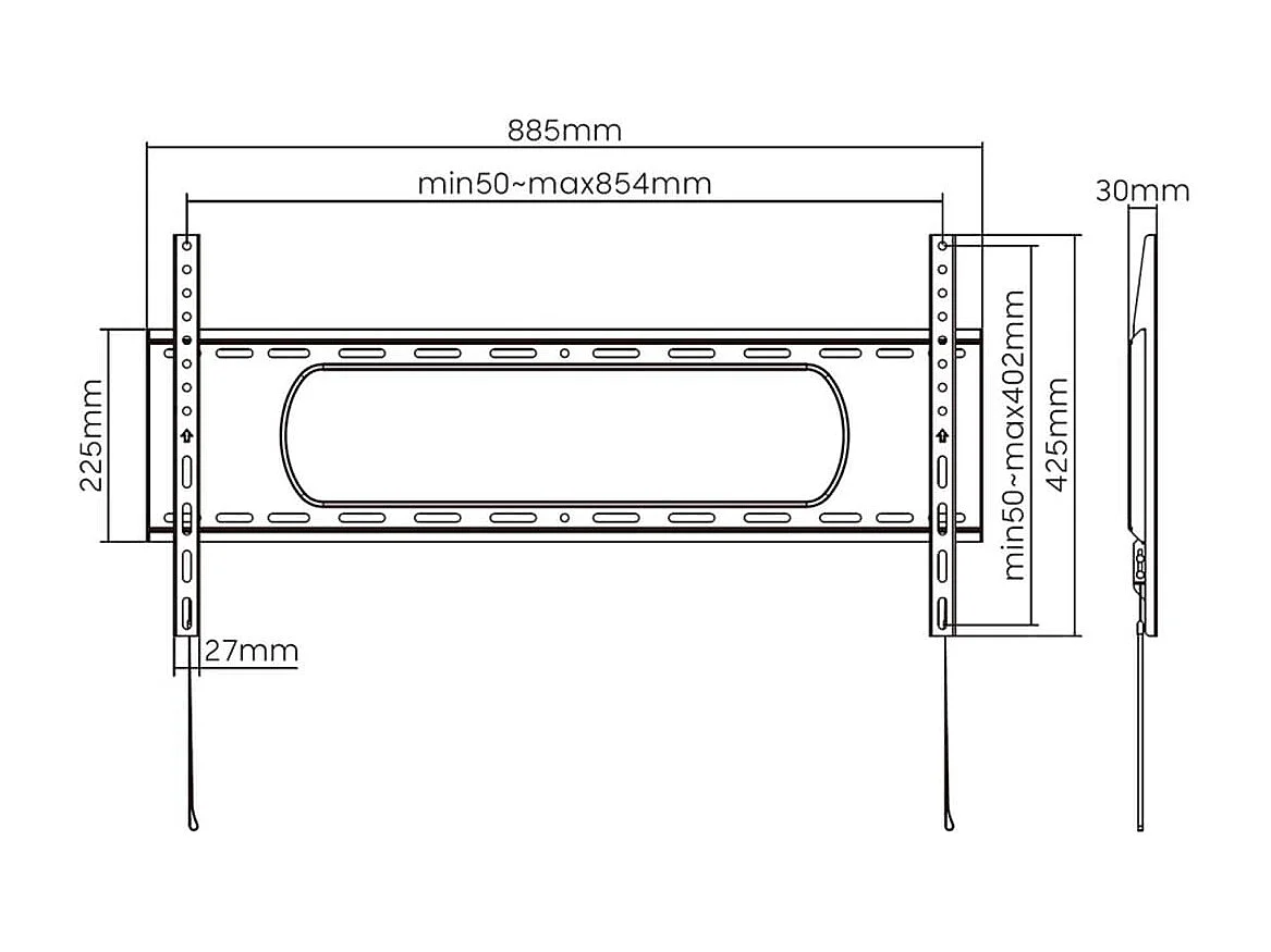 Soporte de TV fijo Aisens WT90F-239 43''-90'' compatible con monitores negro