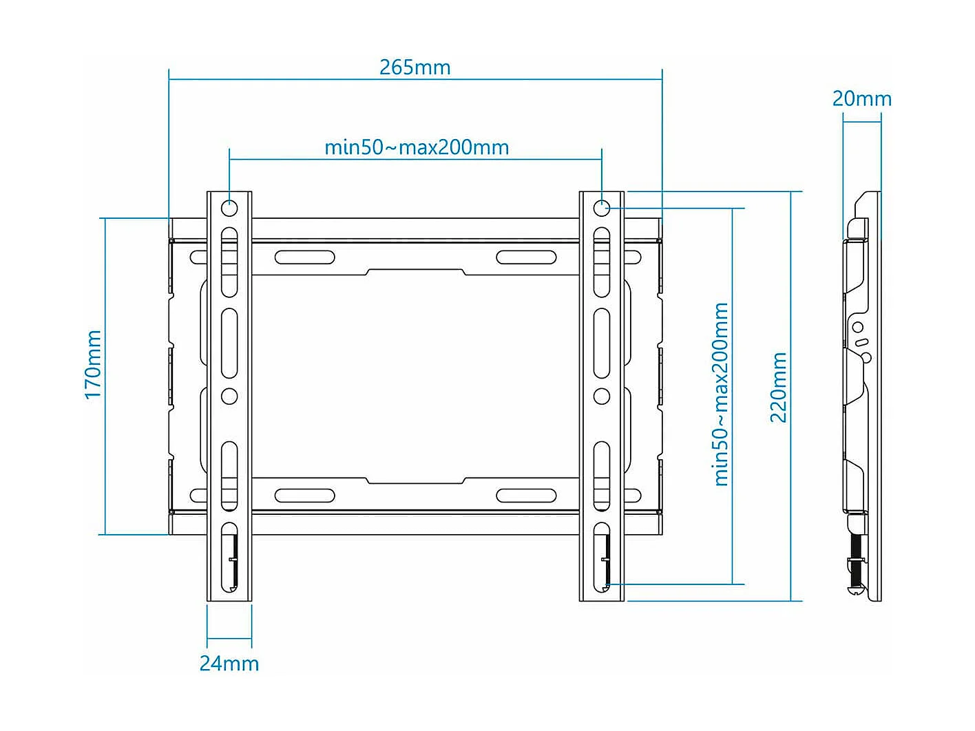 Soporte de TV fijo TooQ 23"-43" negro