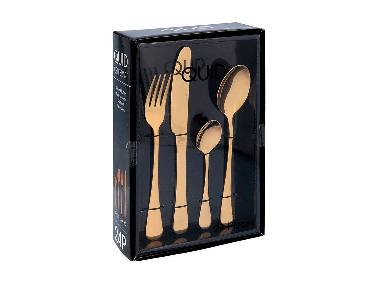 Cubertería Celebrart Quid 24 piezas oro brillo