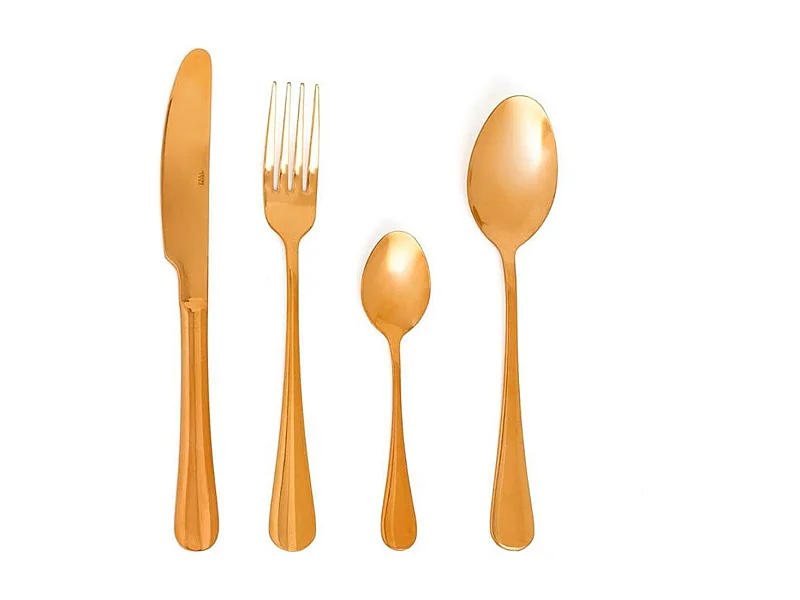 Cubertería Celebrart Quid 24 piezas oro brillo