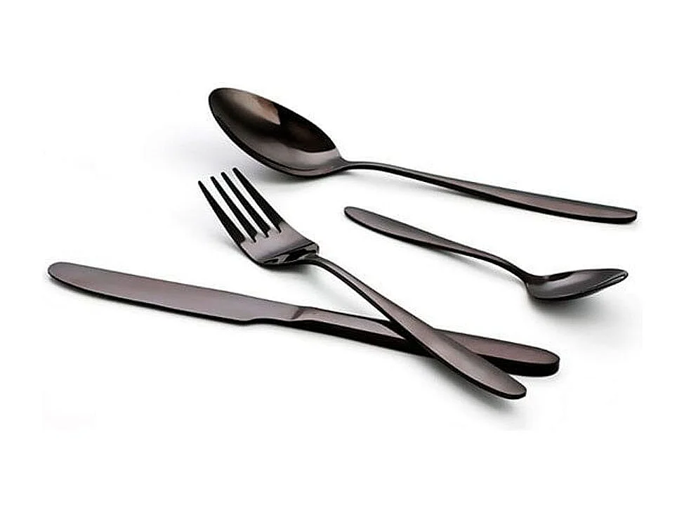 Cubertería Celebrart Quid 24 piezas negro