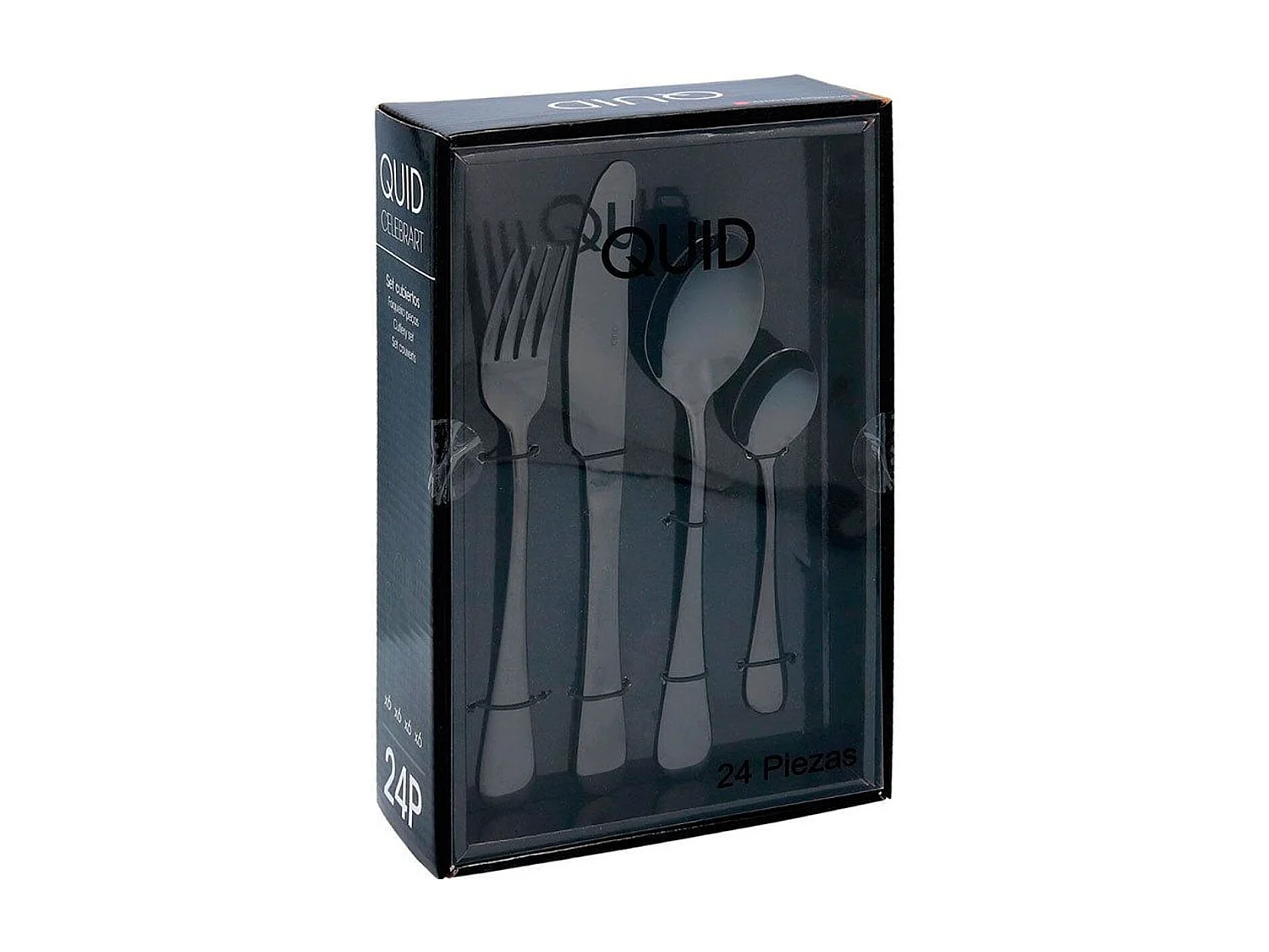 Cubertería Celebrart Quid 24 piezas negro