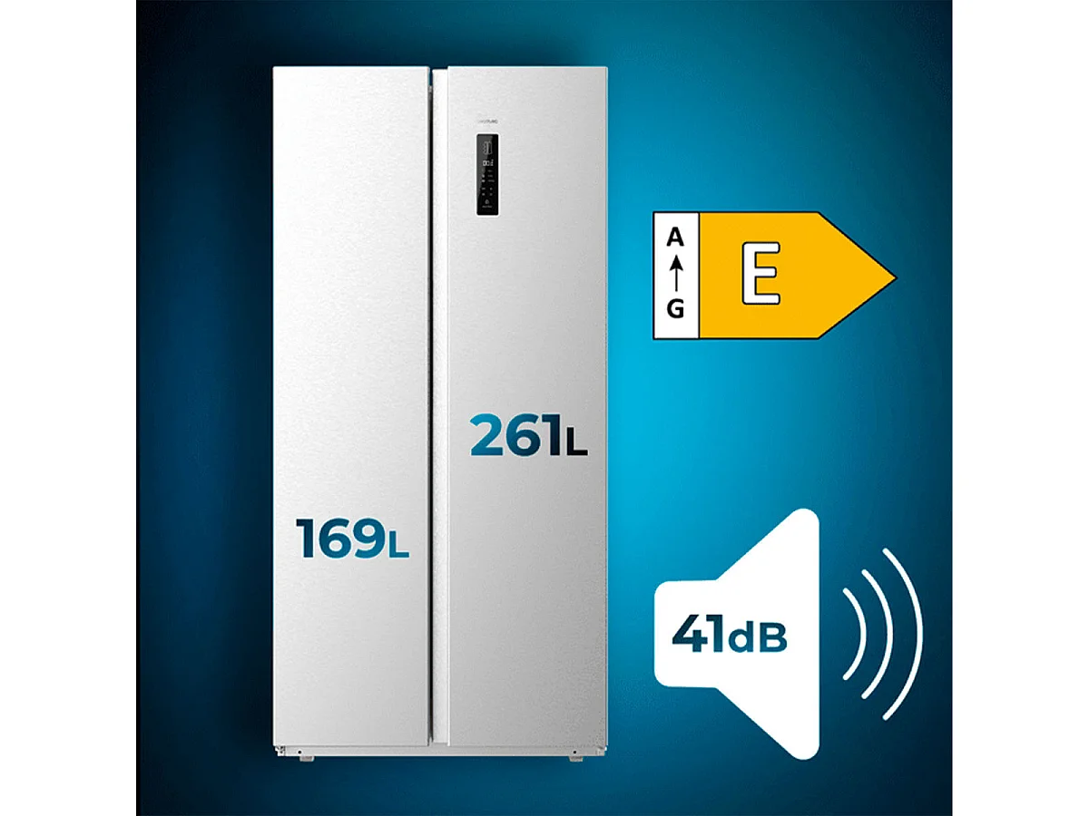 Frigorífico americano Cecotec Bolero CoolMarket SBS 430 E Total No Frost 430L E inox 176,3 cm