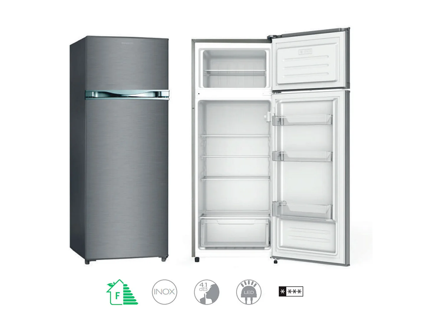 Frigorífico de 2 puertas Infiniton FG-221X cíclico Defrost 204L F inox 143 cm
