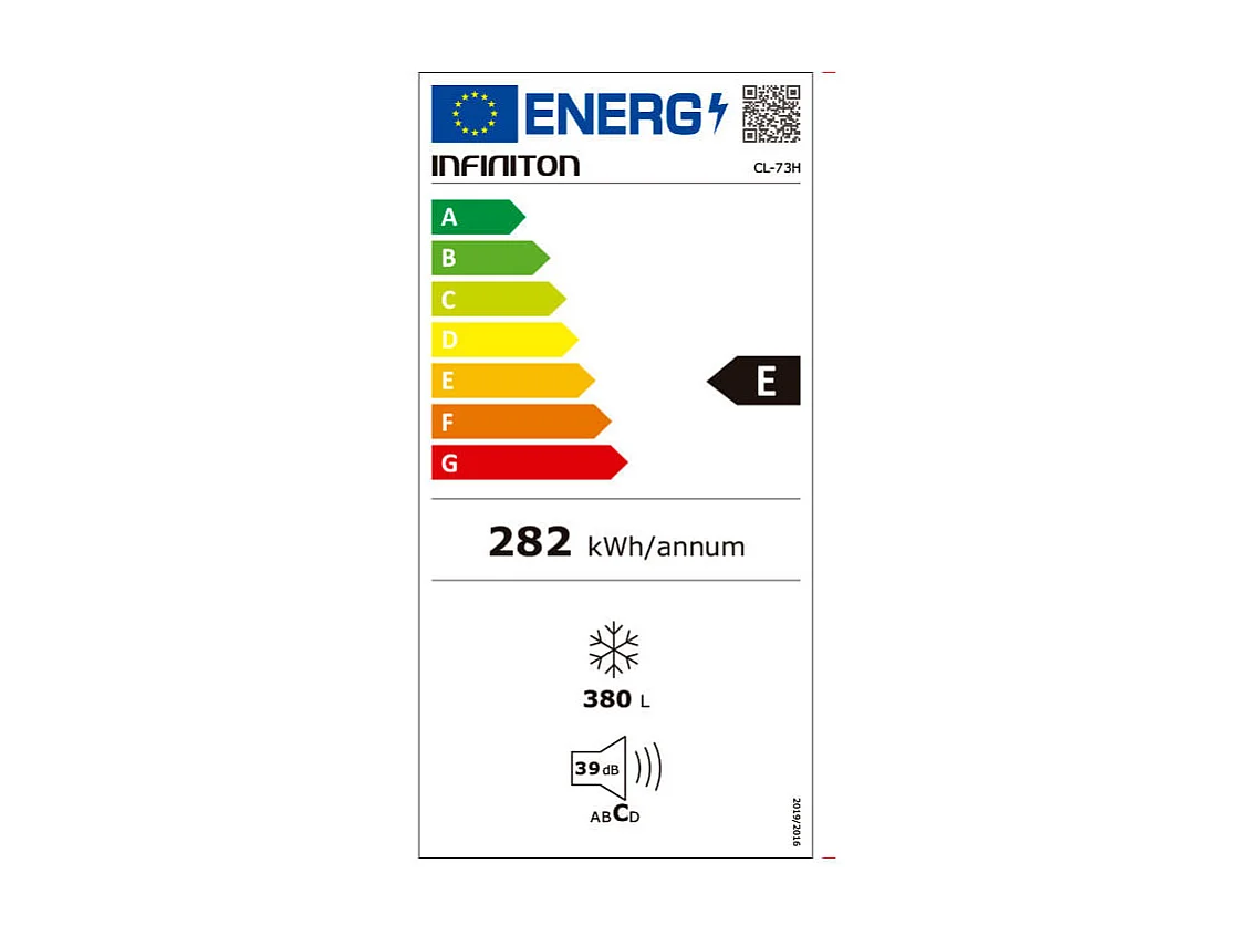 Frigorífico de 1 puerta Infiniton CL-73H Total No Frost 380L E blanco 185,5 cm