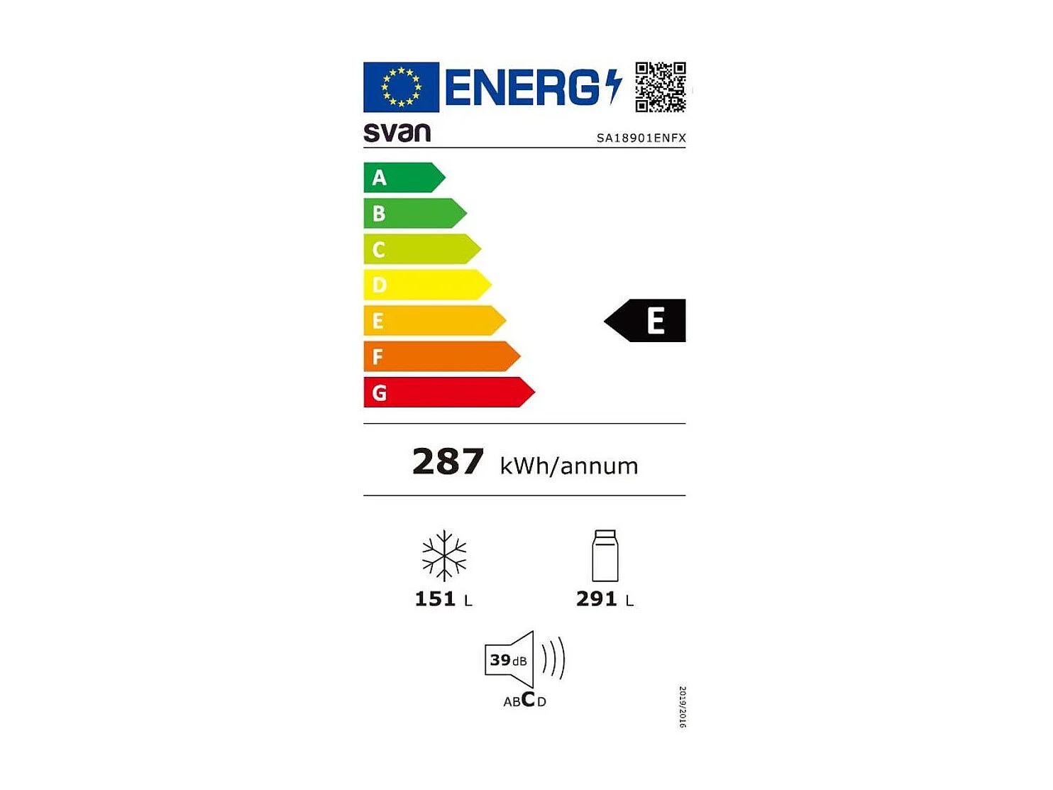 Frigorífico americano Svan SA18901ENFX No Frost 442L E inox 177 cm