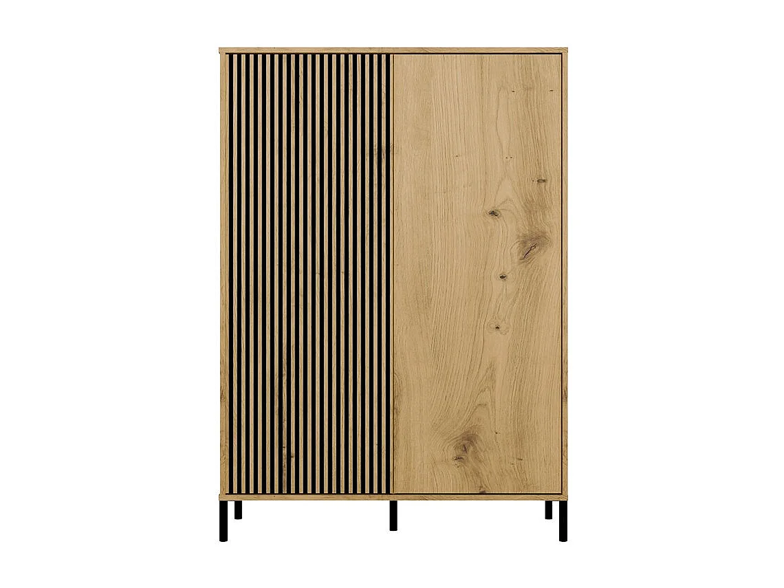 KAMARO - Armoire moderne 8 étagères et 2 portes - 147.5x103.5x40cm - Meuble de rangement - Chêne artisan