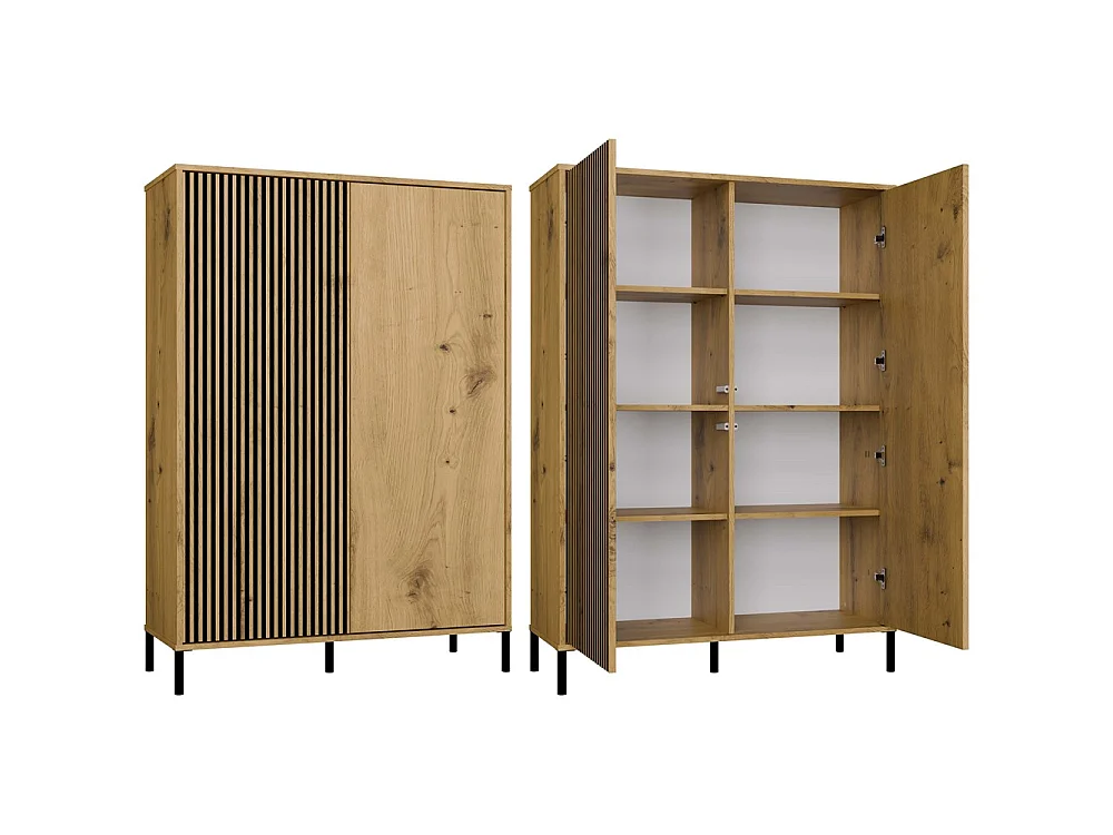 Witryna KAMARO 2DD  Slim| Dąb Artisan | 103,5x40x147,5 cm | Nowoczesna Szafka