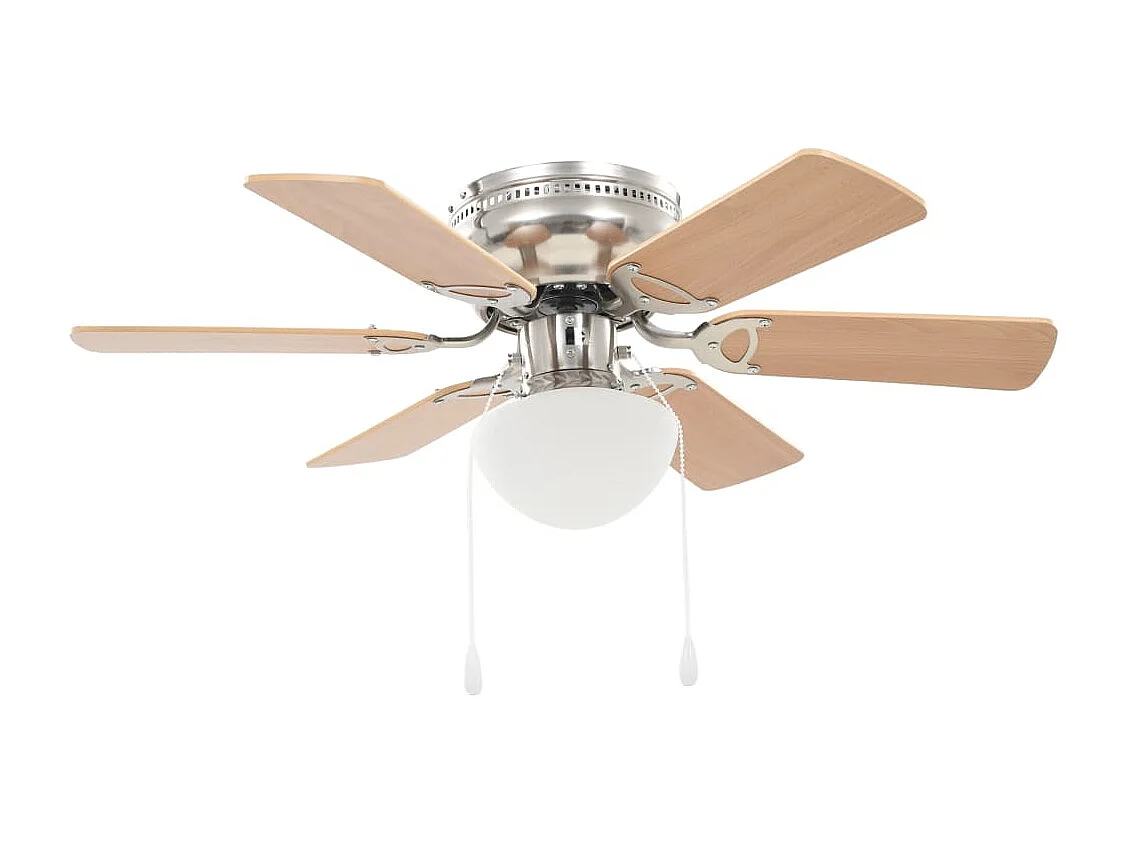 Ventilateur de plafond orné avec lumière 82 cm Marron clair