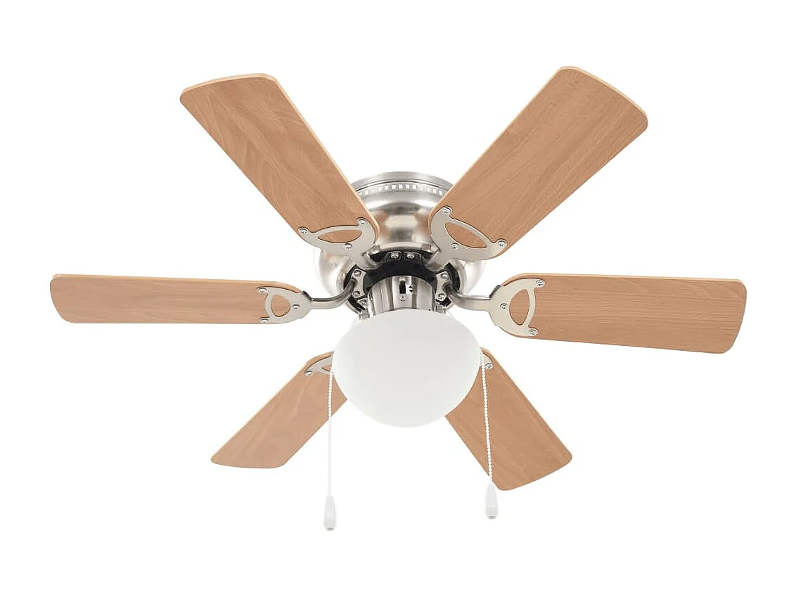 Ventilateur de plafond orné avec lumière 82 cm Marron clair